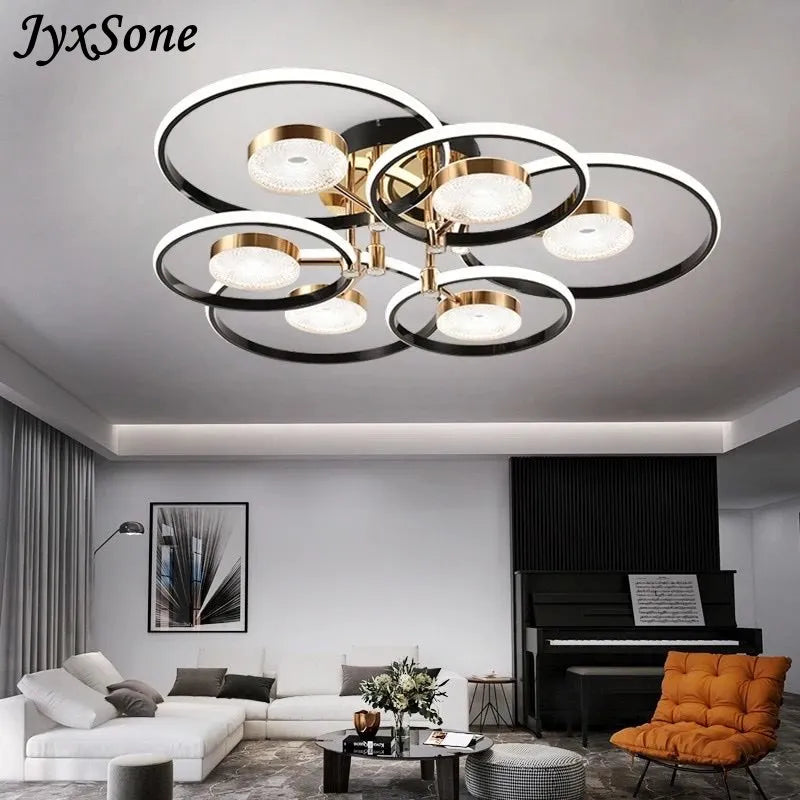 Lustre LED déco salon chambre cuisine int. têtes lampes - vue 3 sur 13