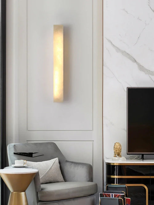Moderne Wandleuchte aus Marmor und Kupfer für die Innendekoration - vue 2 sur 9