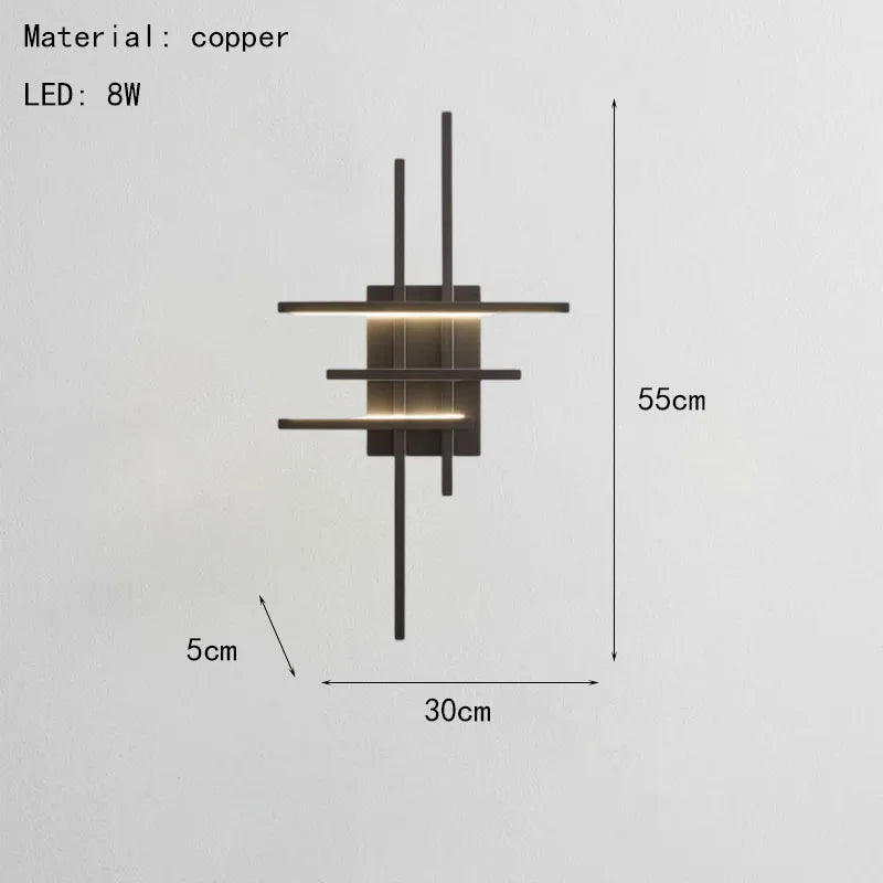 LED-Wandleuchte Minimalistisch Kupfer Modifizierbar