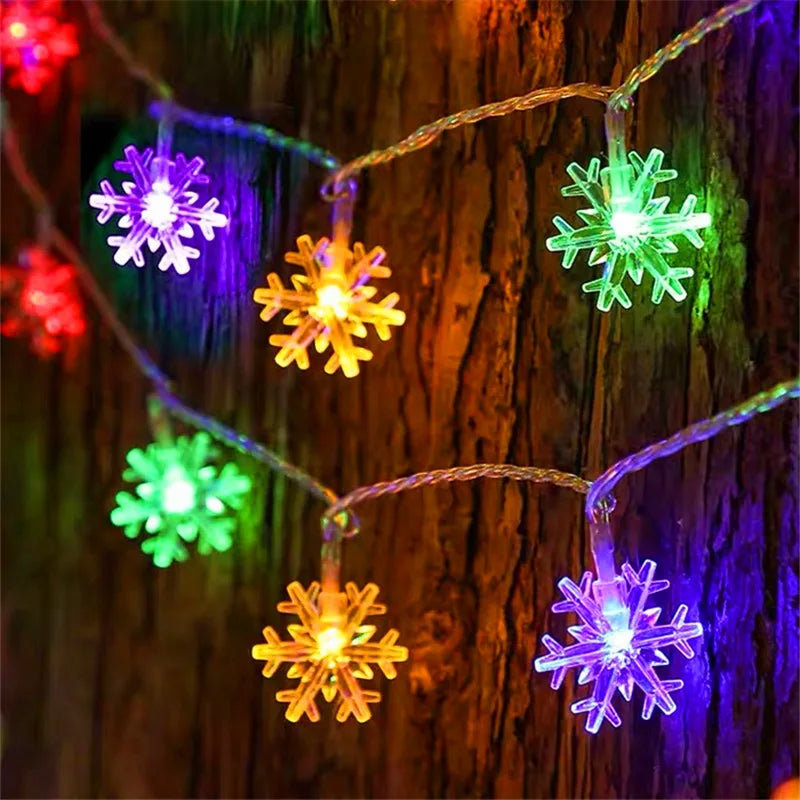 guirlande lumineuse flocon de neige pour décoration de noël - vue 4 sur 8