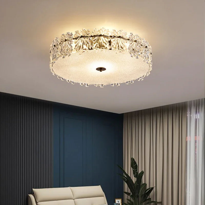 LED-Deckenleuchte aus Kristallglas im minimalistischen Design für elegantes Interieur - vue 3 sur 13