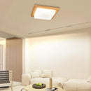 plafonnier carré moderne en bois avec leds design créatif