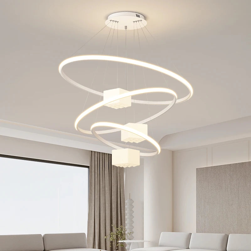 lustre moderne led pour éclairage intérieur décoratif - vue 3 sur 12