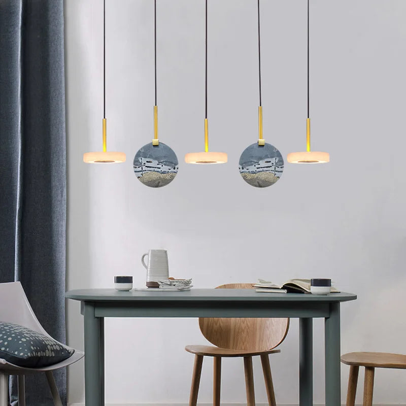 Pendelleuchte Marmor Holz Trend 2024 Moderne Design-Leuchte - vue 4 sur 11