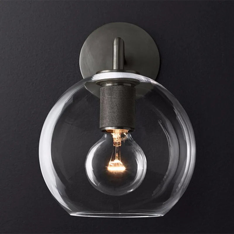 applique murale rétro américaine en verre avec éclairage led - vue 5 sur 18