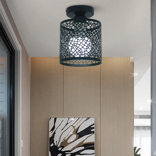 Moderne Pendelleuchte aus Eisen im Retro-Stil für stilvolle Wohnraumbeleuchtung - vue 6 sur 7