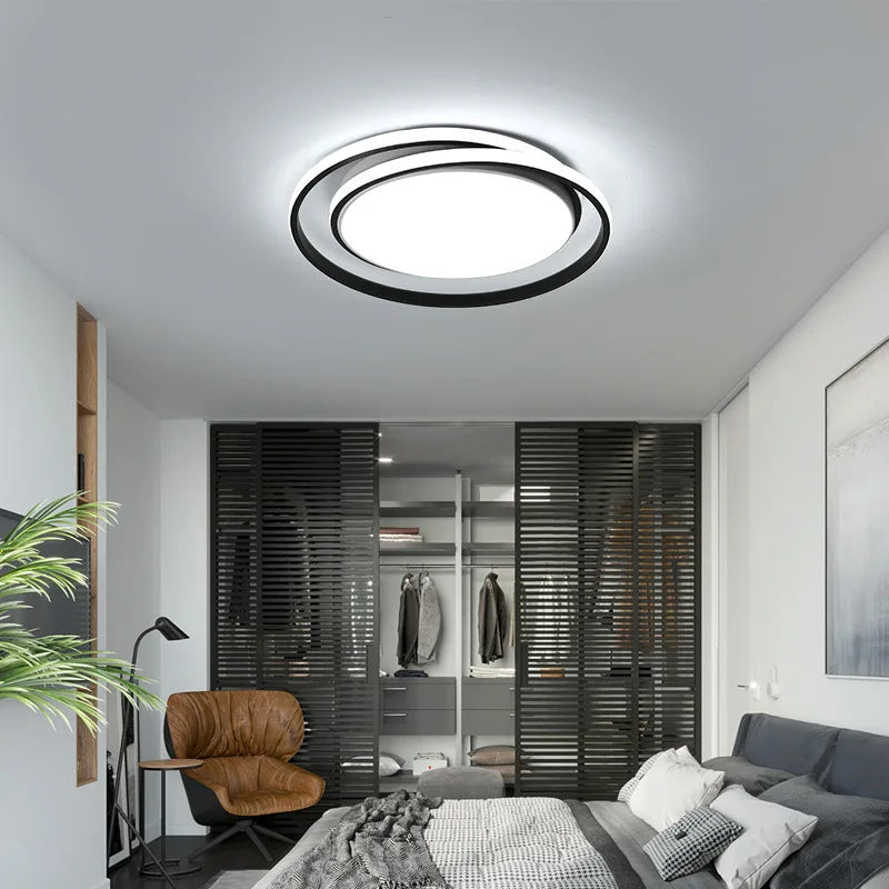 lustre led rond télécommandé style moderne simple - vue 7 sur 9