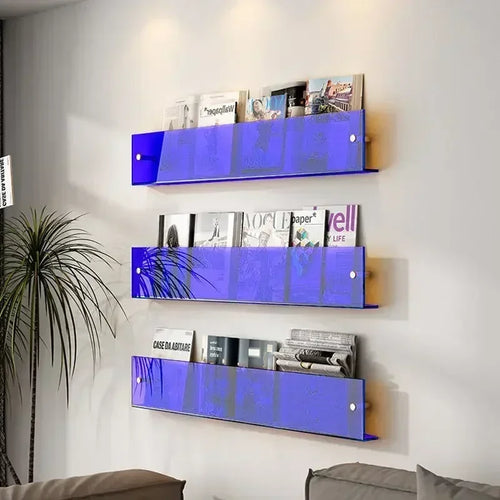 support mural en acrylique transparent pour magazines et livres