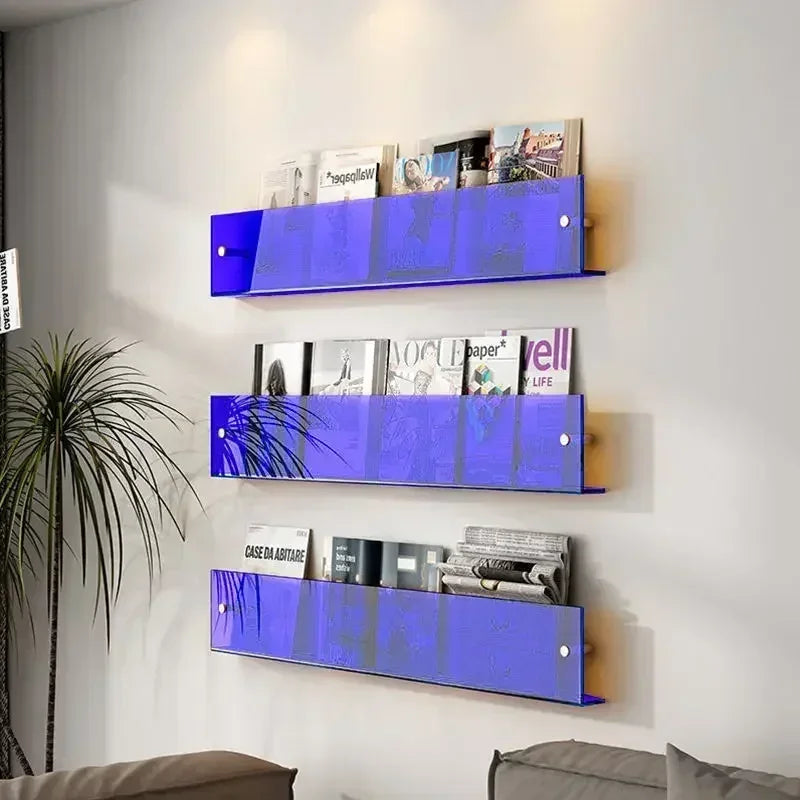 support mural en acrylique transparent pour magazines et livres