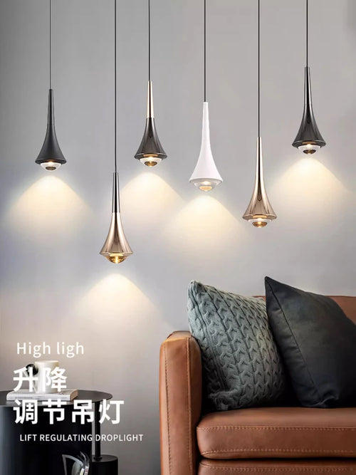 Bedroom bedside chandelier modern simple can lift creative light luxury main bed headlamp small chandelier restaurant chandelier