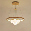 LED-Deckenleuchte im modernen Design aus Glas und Holz