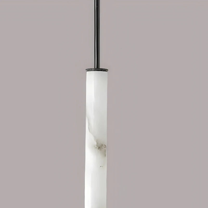 lustre en marbre naturel et laiton noir avec cordon réglable - vue 6 sur 9