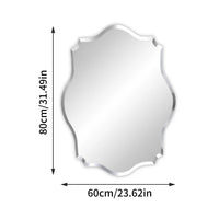 LUVODI Minimalist Frameless Wall Hanging Mirror Asymmetrical Vanity Mirror with Beveled Edge for Bathroom,Entryway