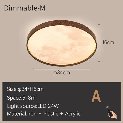 Moderne dimmbare LED-Deckenleuchte mit Mondmotiv - vue 18 sur 17