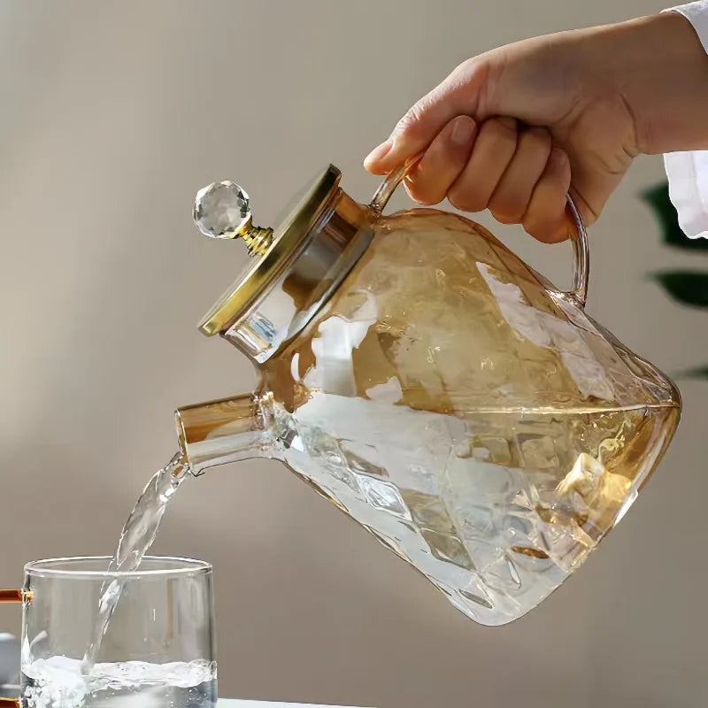 Carafe verre borosilicate grande capacité résistante chaleur - vue 2 sur 7