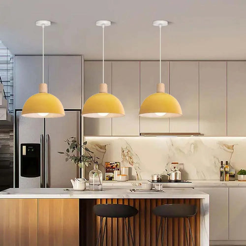 lustre nordique led en bois pour décoration maison