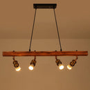 Rétro loft industriel bar lustre restaurant hot pot café lustre en bois magasin de vêtements fond mur spot