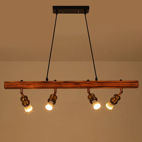 Rétro loft industriel bar lustre restaurant hot pot café lustre en bois magasin de vêtements fond mur spot