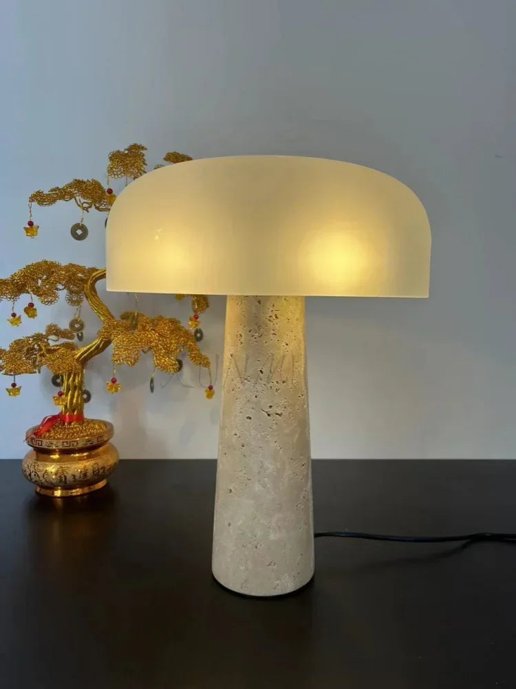 lampe à poser en travertin naturel design créatif pour décoration intérieure - vue 6 sur 7