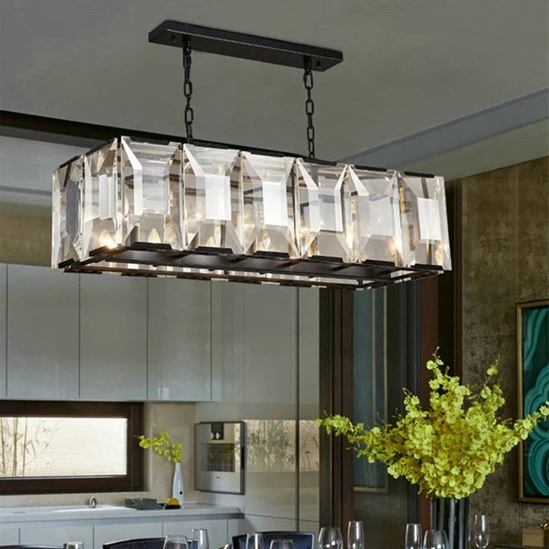 lustre de restaurant avec variété de cristaux 	 modèle - vue 4 sur 14