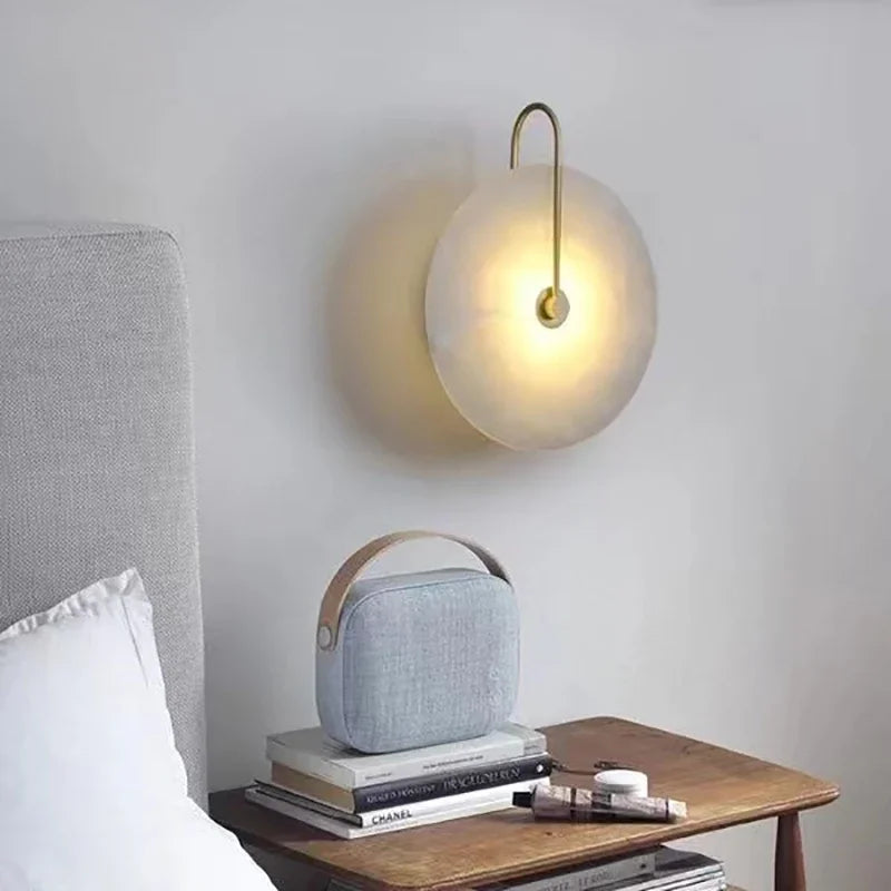 Moderne LED-Wandleuchte Marmor Schwarz Gold Luxus - vue 5 sur 11