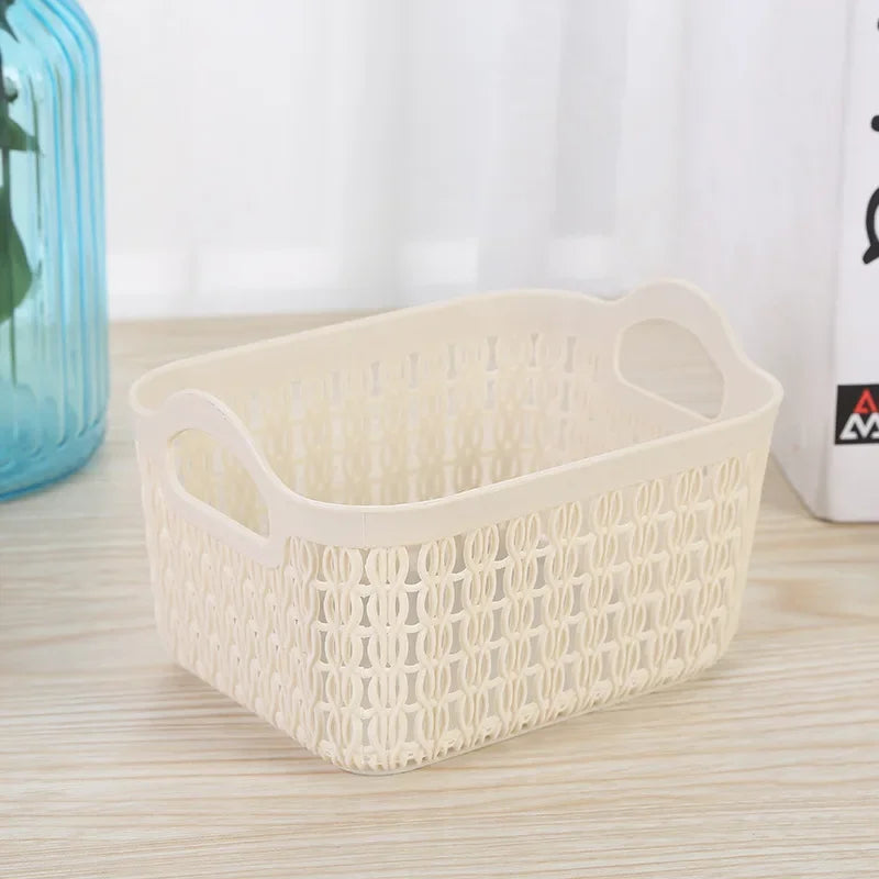 panier de rangement portable en rotin et plastique pour divers articles - vue 8 sur 9