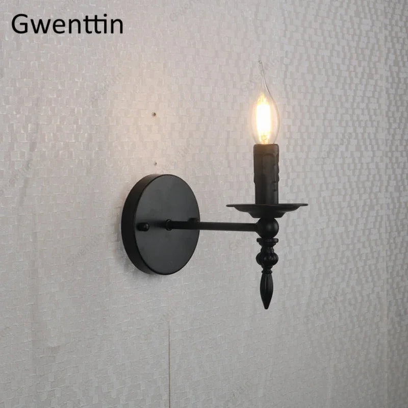 applique murale rétro en fer avec éclairage led décoratif - vue 2 sur 6