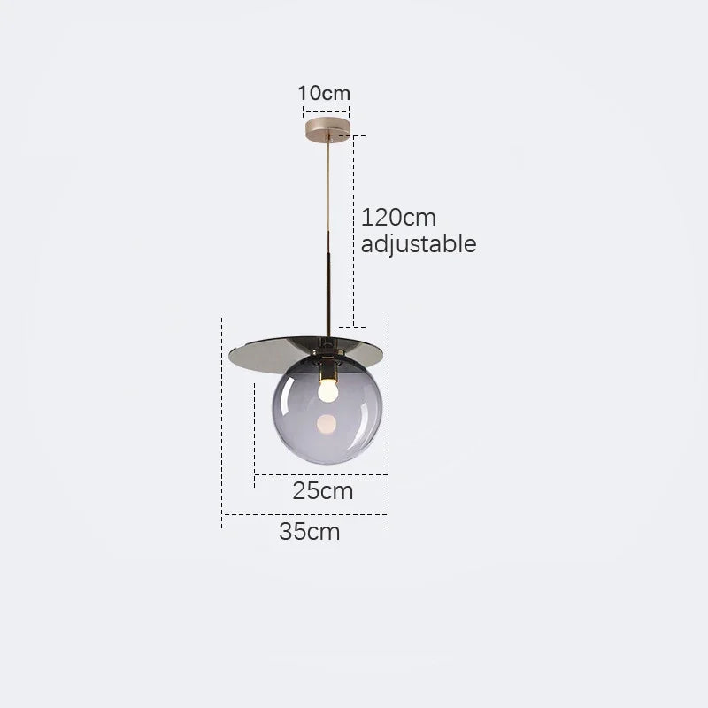 Moderne Pendelleuchte aus getöntem Glas für die Inneneinrichtung