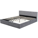 Upholstered Bed, Double Bed, Velvet Fabric, with Bed Box, Slatted Frame and Storage Space, Grey, 180 x 200 cm