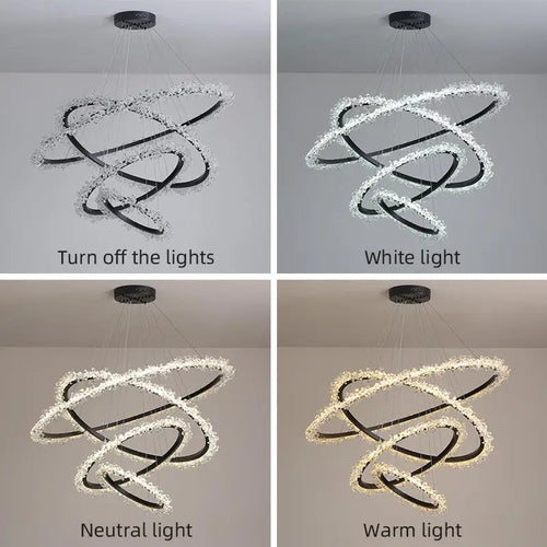 lustre moderne en cristal de luxe suspension décorative