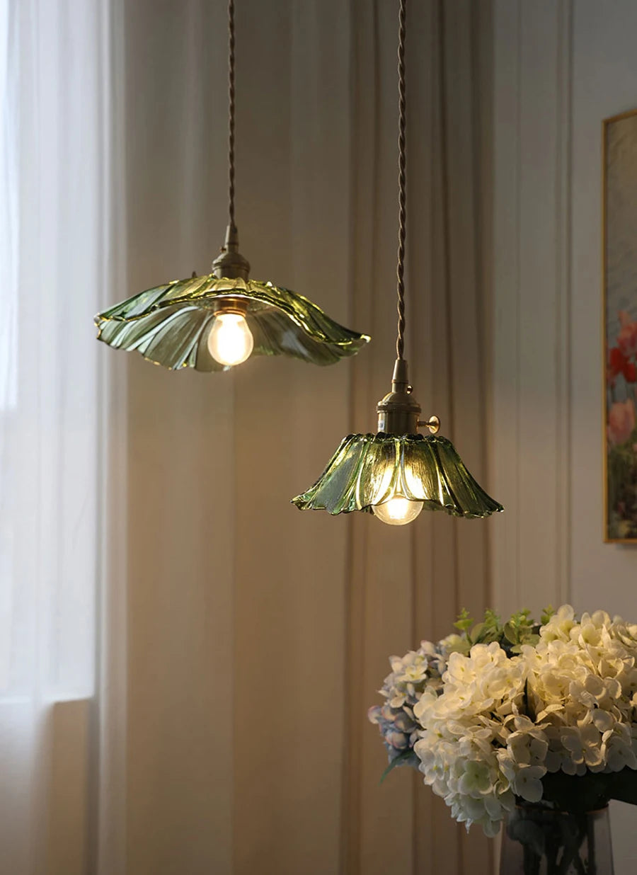 suspension en verre tournesol japonais design moderne décoratif - vue 4 sur 12