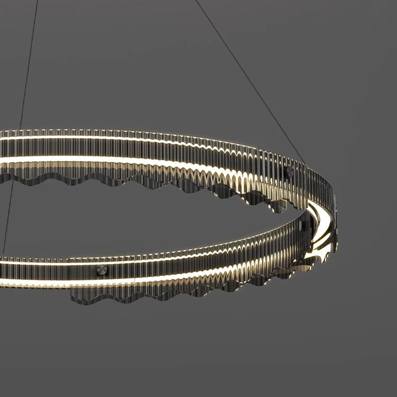 lustre moderne design rond en métal pour éclairage intérieur - vue 7 sur 10