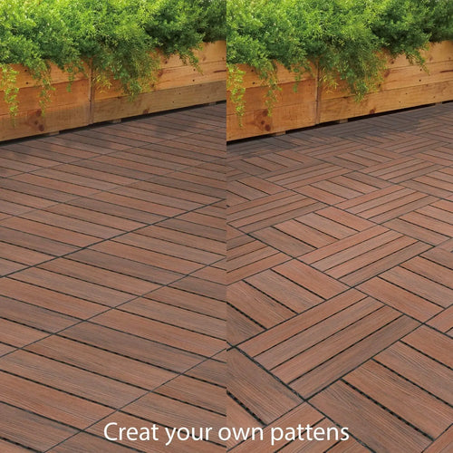 Dalles clipsables extérieures rénovation terrasse bois 30 pièces - vue 2 sur 6