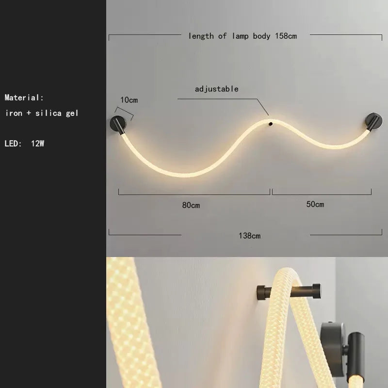 LED-Wandleuchte aus Silikon und Edelstahl für den Innenbereich - vue 10 sur 10