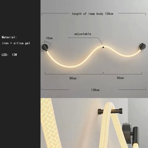 LED-Wandleuchte aus Silikon und Edelstahl 3.000 K - vue 11 sur 10