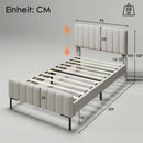 Headboard height is adjustable, 55cm high and thickened headboard Double bed with upholstered bed frame without mattress