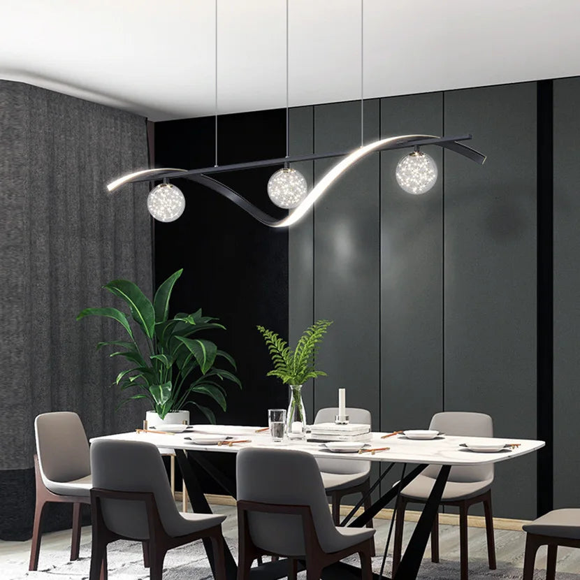 Kronleuchter Sandyha LED Sterne aus klarem Glas als Pendelleuchte - vue 4 sur 8