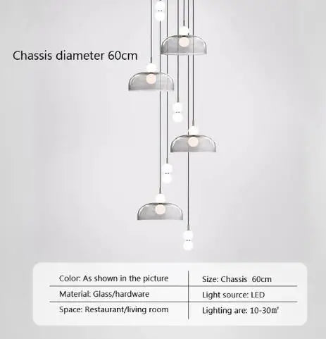 Nordische Pendelleuchte aus Glas für moderne Inneneinrichtung