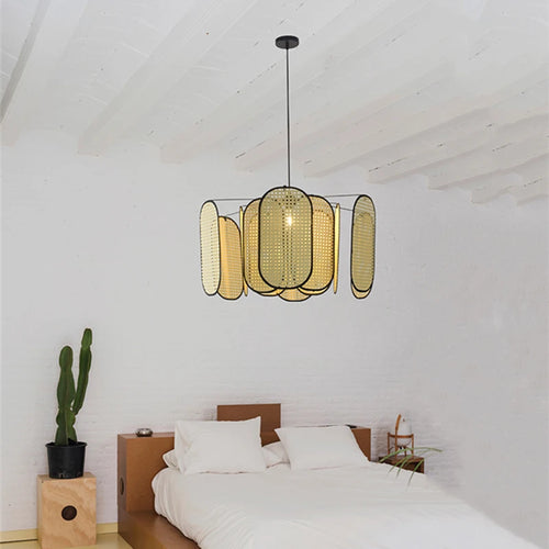 Suspension en rotin style chinois décoratif 	 modèle