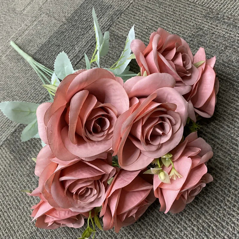 bouquet de roses artificielles en soie décoration florale élégante