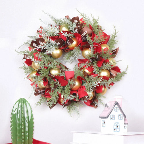 couronne de noël festive avec rubans et boules décoratives - vue 8 sur 8