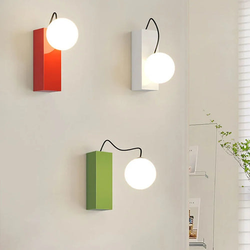 LED-Wandleuchte aus Metall mit Acrylkugel und variabler Dimmung - vue 2 sur 9