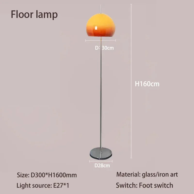 Retro-Tischlampe aus Farbverlaufglas im Bauhaus-Stil