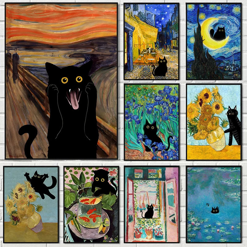 peinture humoristique de style impressionniste pour décoration murale