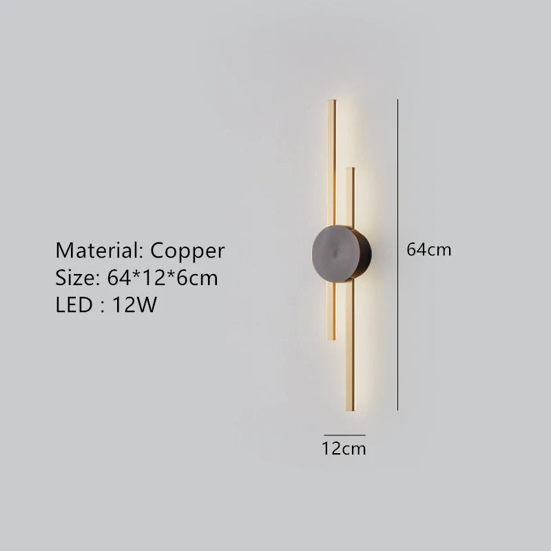 Minimalistische LED-Wandleuchte aus Messing für Restaurant und Flur - vue 17 sur 18