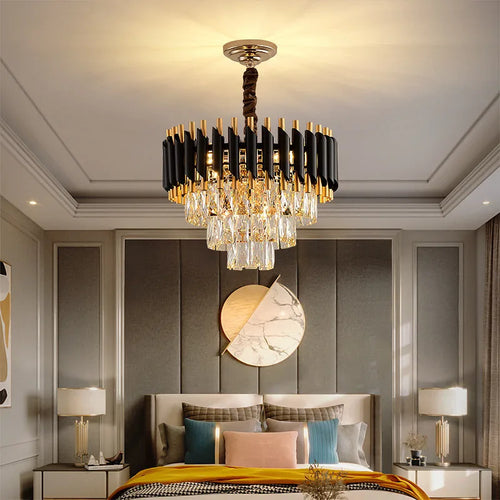 lustre moderne de luxe en cristal k9 led suspendu