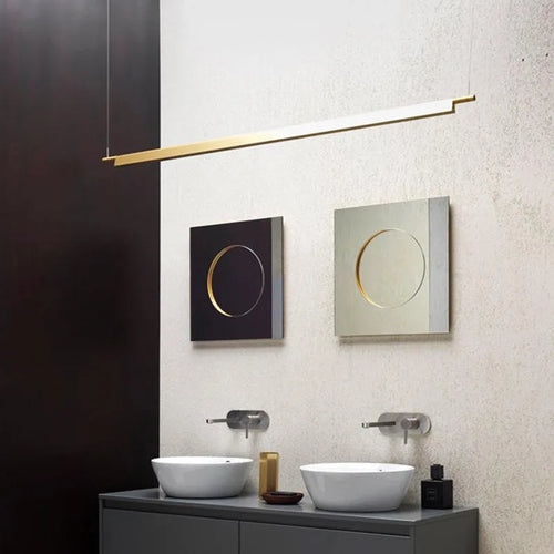 Skandinavische lineare LED-Pendelleuchte Compendium lang - vue 3 sur 9