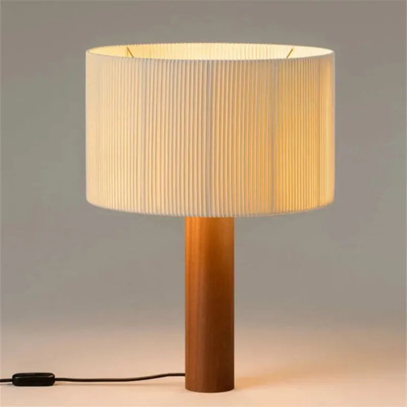lampe à poser en bois massif style wabi sabi minimaliste - vue 6 sur 9