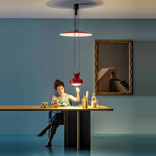 Italienischer flexibler Kronleuchter aus Aluminium mit dimmbaren LEDs - vue 5 sur 14