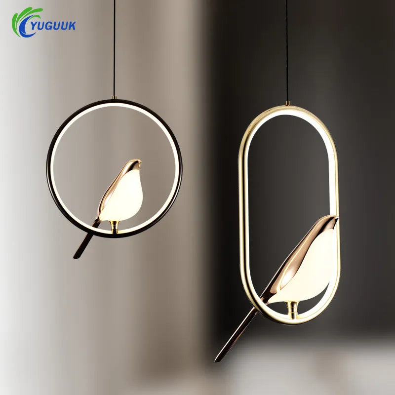Nordique créatif pie suspension lumières lumière de luxe postmoderne personnalité suspension lampe étude chambre chevet Led lustre
